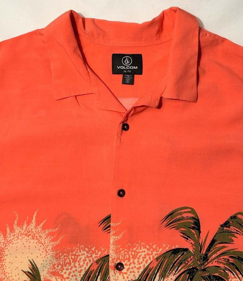 Volcom mens 2xl paradise Parodice Short Sleeve Button-Down Tropical Print Shirt